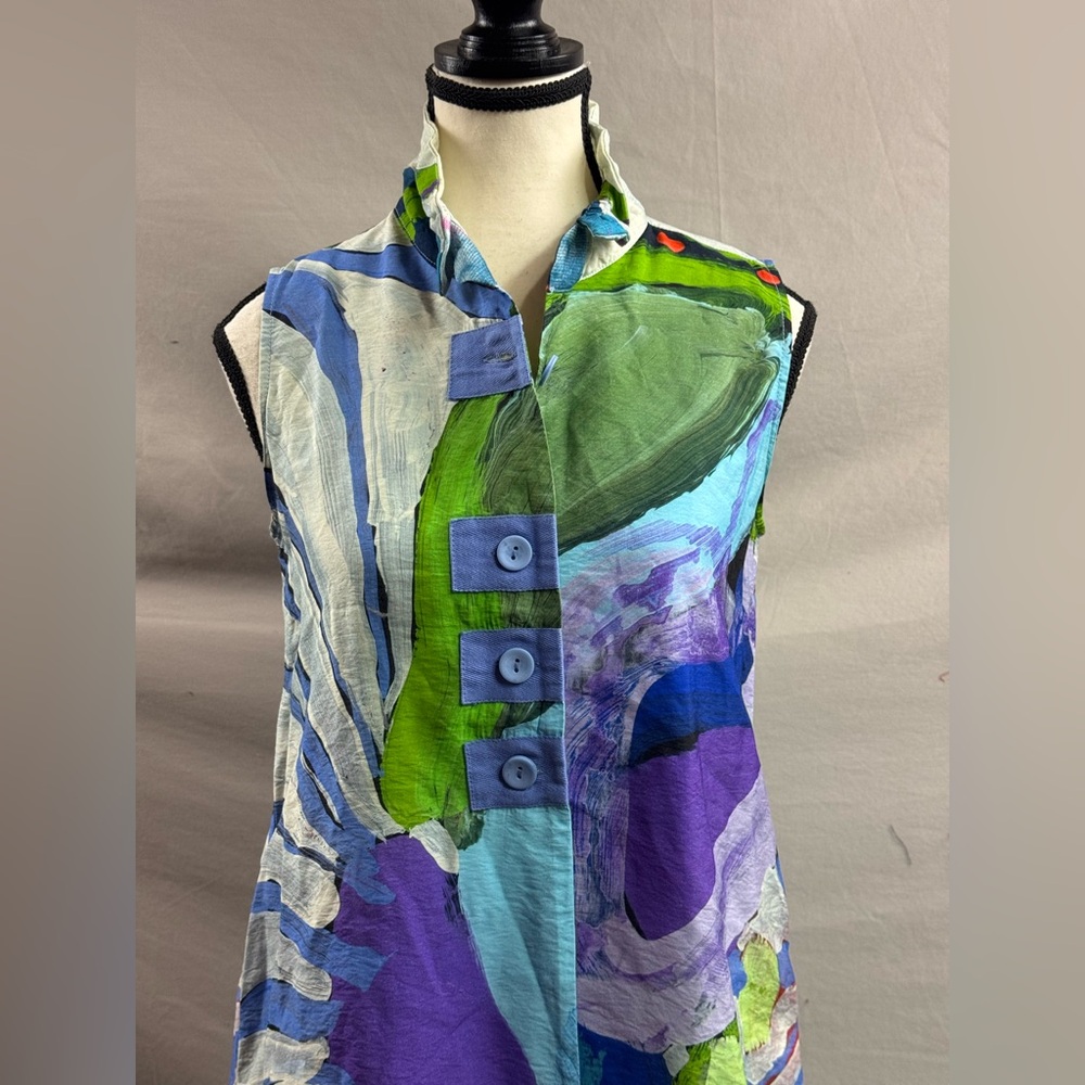 Claire Desjardins Abstract Sleeveless Blouse XS - Picture 2 of 5